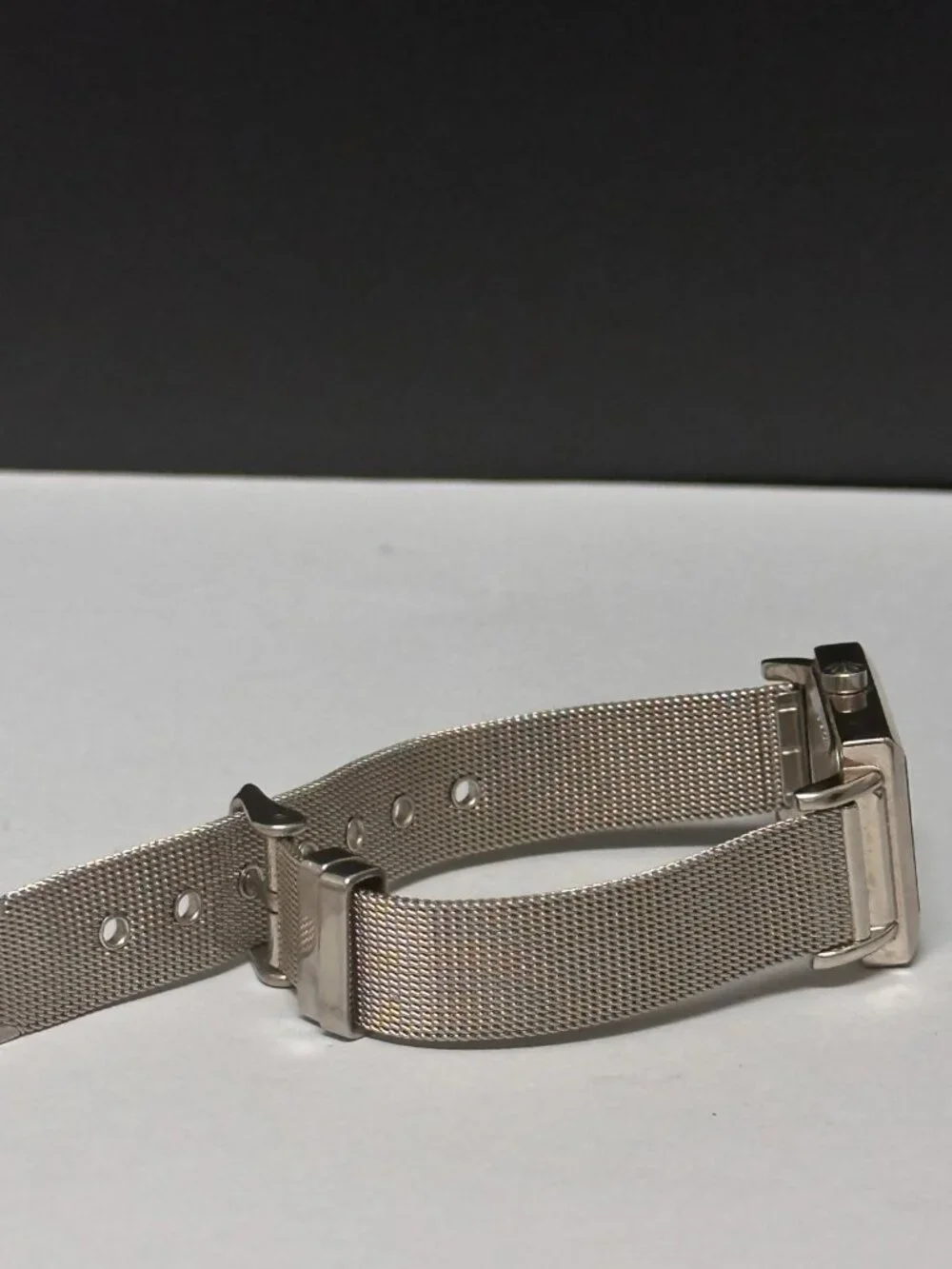Isaac Mizarhi Live Watch Women Silver Tone Rectangle Dial Mesh Band New Battery